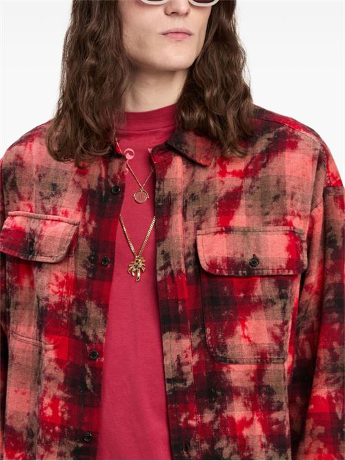 Checkered Print Shirt PALM ANGELS | PMGE043F24FAB0012503